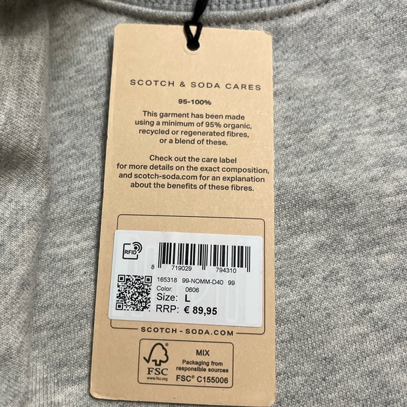 NWT - Scotch & Soda Men’s Classic Logo Regular Fit Sweatshirt - Size L - Picture 8 of 10